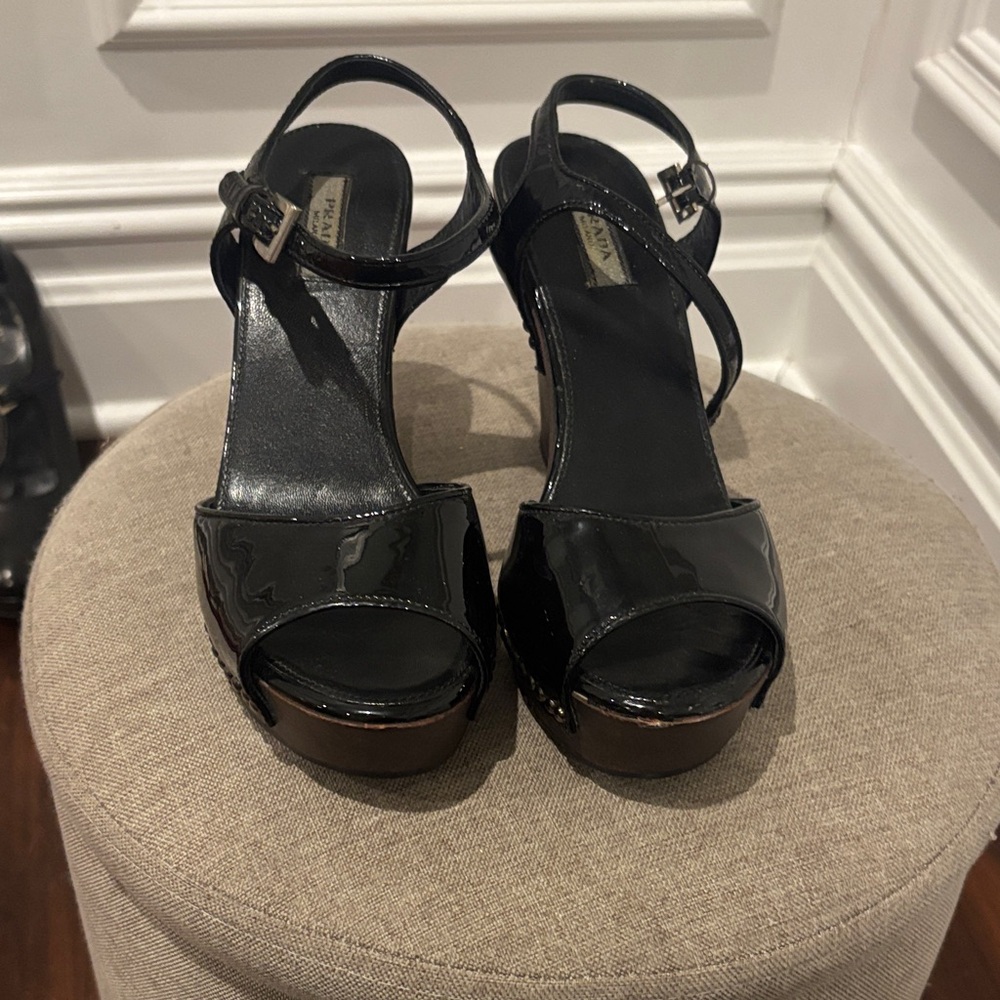 Prada Black Patent Leather Heels